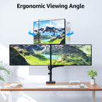 MOUNTUP Triple Monitor Mount for Max 32 Inch Screen, Each Arm Holds 4.4-17.6lbs, 3 Monitors Desk Mount, Triple Monitor Stand for Desk, Adjutable Triple Monitor Arm with Clamp/Grommet Base