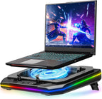MOUNTUP RGB Laptop Cooling Pad for 13-19 Inch, Max 3500RPM Gaming Laptop Cooler, Cooling Pad Stand with Touch Switch to Control Speed, Laptop Fan Cooling Pad with Powerful 4.72 Inch Turbo Fan