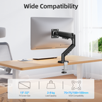 MOUNTUP Monitor Halterung für 13-32 Zoll Monitore 2-9 kg, VESA 75/100mm, Gasdruckfeder Arm, 360° Drehbar Höhenverstellbar Schwenkbar Neigbar, EU8015B