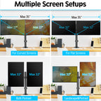 MOUNTUP Dual Monitor Stand Fits Max 32 Inch Screen up to 17.6lbs, Dual Monitor Desk Mount, Fully Adjustable Dual Monitor Arm for 2 LCD Screens, Double Monitor Stand with C-Clamp and Grommet Base
