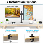 MOUNTUP Dual Monitor Stand Fits Max 32 Inch Screen up to 17.6lbs, Dual Monitor Desk Mount, Fully Adjustable Dual Monitor Arm for 2 LCD Screens, Double Monitor Stand with C-Clamp and Grommet Base