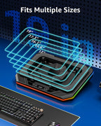 MOUNTUP RGB Laptop Cooling Pad for 13-19 Inch, Max 3500RPM Gaming Laptop Cooler, Cooling Pad Stand with Touch Switch to Control Speed, Laptop Fan Cooling Pad with Powerful 4.72 Inch Turbo Fan