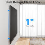 MOUNTUP Fixed TV Wall Mount for Most 26-55 Inch LED, LCD and Plasma TVs, 1" Low Profile & Space Saving Flat TV Bracket with Quick Release Lock Max VESA 400x400mm up to 99 lbs Fits 12"-16" Wood Studs YMU0013